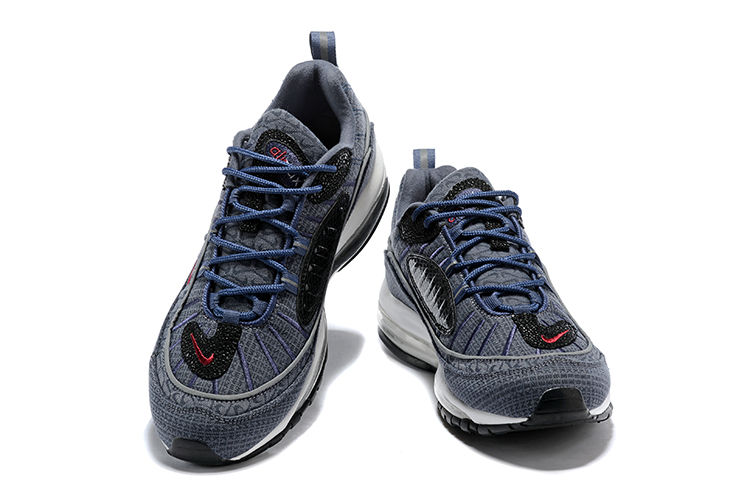Women Nike Air Max 98 Flyknit Grey Black Red Shoes - Click Image to Close